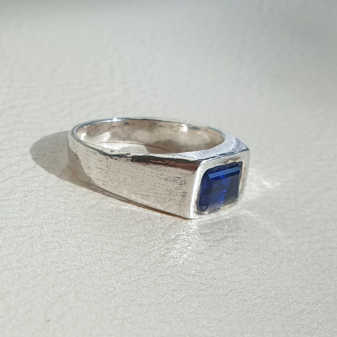경주 칠보공방 블루 사파이어 실버반지