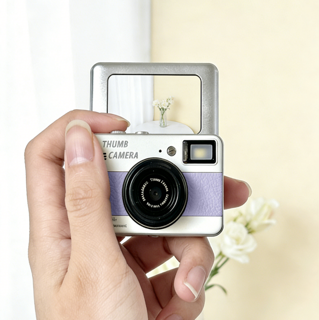 y2k 키링 카메라 레트로 감성 카메라 초소형 카메라 키링용 SD카드 포함, 퍼플