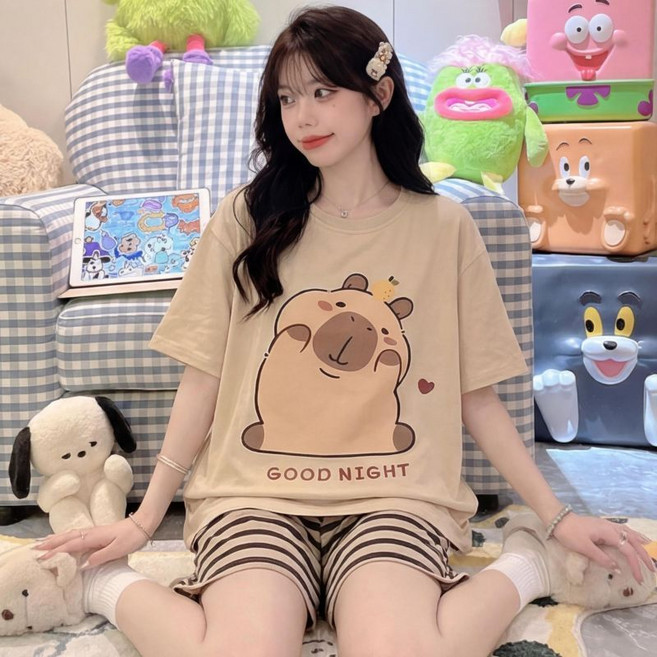 Kivtt HDA YFFI 女款可愛印花短袖睡衣套裝