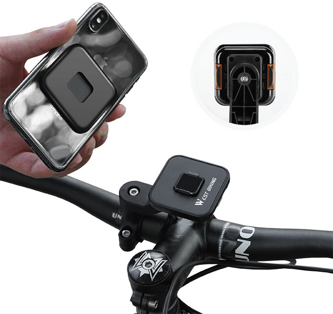 시그니처베이지 웨스트바이킹 자전거 킥보드 오토바이 마그네틱 핸드폰 스마트폰 휴대폰 거치대 YPZ060, A. 핸드폰 거치대, 1개