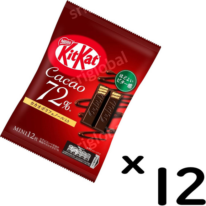 네슬레 KKT 키트 컷 미니 카카오 72% 12장×12봉, 사이즈, 12개