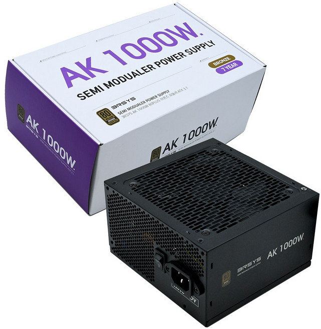 3RSYS AK 1000W 80PLUS브론즈 모듈러 ATX3.1, 1개, 블랙, 단잉상품