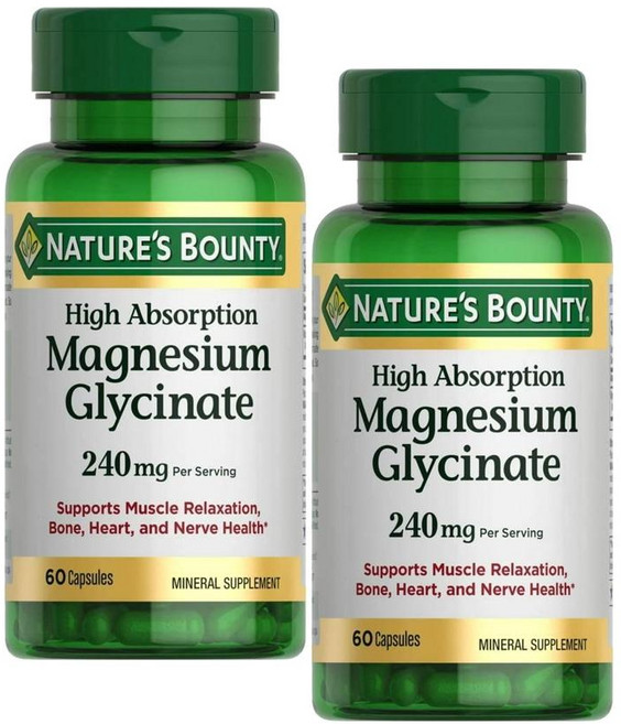 네이처스 바운티 마그네슘 글리시네이트 캡슐 Nature's Bounty Magnesium Glycinate, 2개, 60정