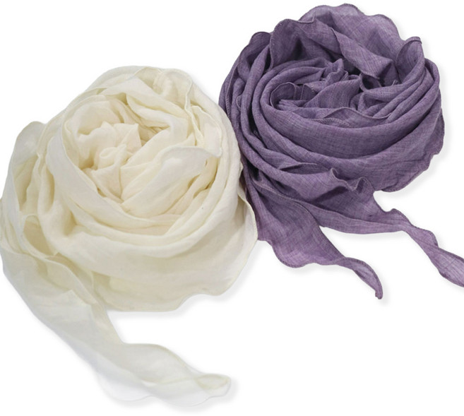 메리앤유 2장세트 웨이브 디테일 코튼 소재 롱삼각 스카프 국산