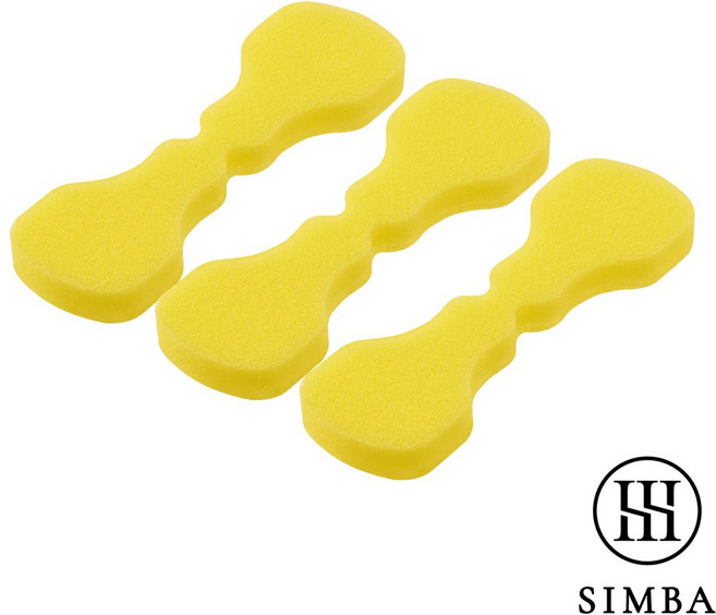 SIMBA 超柔軟無垢海綿奶嘴刷替換包 奶嘴型設計 超柔軟海綿 可替換海綿, 黃色, 3個