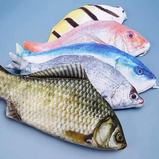 킹받는 리얼 생선필통 쓸데없는 웃긴 선물 펜슬케이스 파우치 문구 5style, 1개, 생선필통 (고등어)