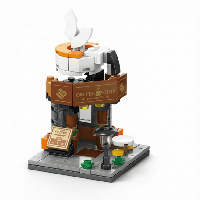 에버샵 어린이 성인 취미 미니 블록 레고 나노 블럭 상점 음식점 카페 조립 완구, 1개, H타입