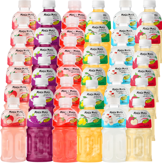 [쿨앤드몰] 모구모구 6종혼합 (리치+포도+딸기+망고+요거트+사과), 320ml, 36개