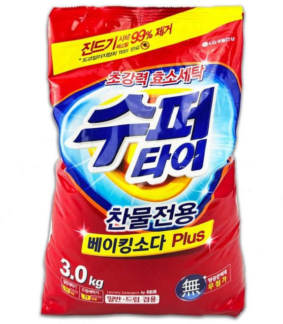 가루세제 수퍼타이 분말세제 -O 3kg, 1개