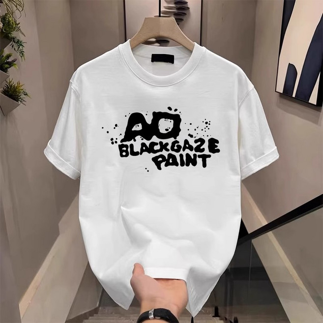 남자 오버핏 반팔티 빅사이즈 순면 프린팅 박스티 7461