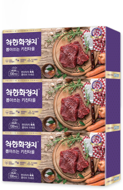 키친타올 착한화장지 뽑아쓰는 키친타올 2겹 24각, 1매, 1개