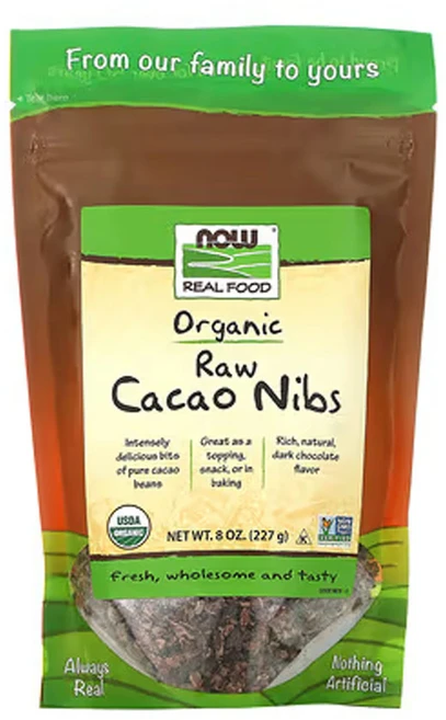 NOW Foods Real Food 유기농 무가공 카카오닙스 227g(8oz) 1팩, 1개, 227g - 쿠팡