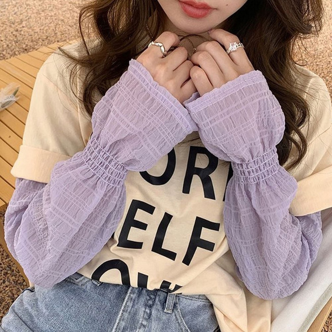 여성 여름 손등 팔 가리개 예쁜 쿨 토시 퍼플 bog+90059sB