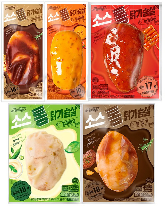 [랭킹닭컴] 맛있닭 소스 통 닭가슴살 5종 혼합, 100g, 30개