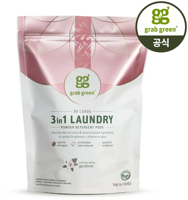그랩그린 고농축 세탁세제 그라데니아, 1개, 50개입 - 쿠팡