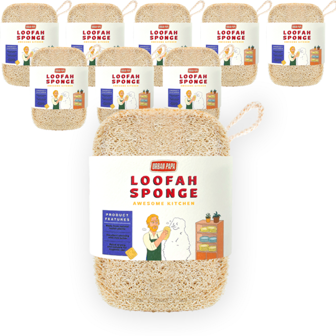 어반파파 어썸루파 천연수세미(대형) 3개 3세트 친환경 제로웨이스트 미세플라스틱제로 집들이선물, 3개입