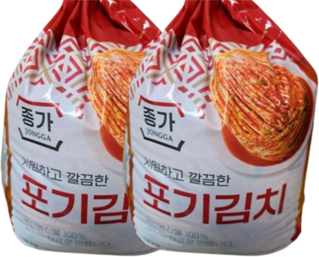 종가 중부식 포기김치, 5.2kg, 2개