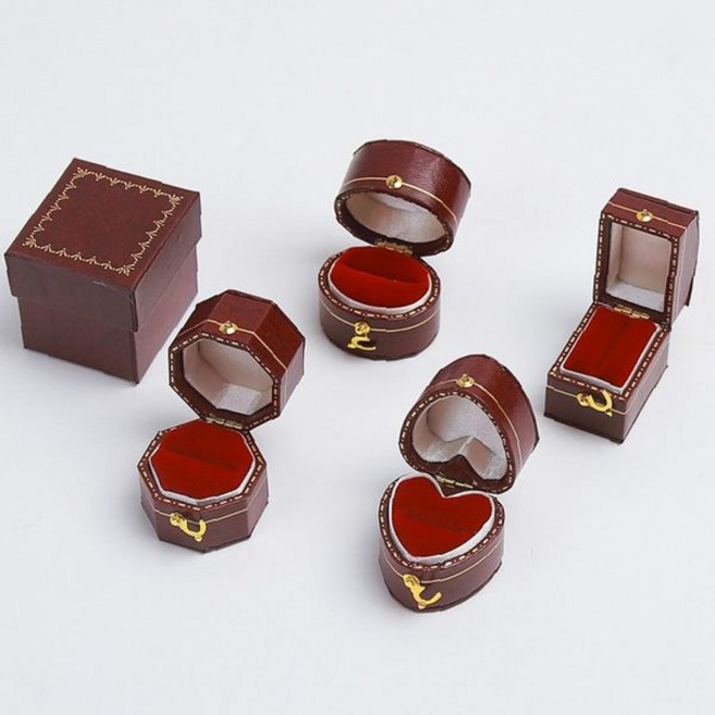 반지 보관 소형 수납함 레드 벨벳 내부 금장 테두리 장신구 귀걸이 목걸이 정리