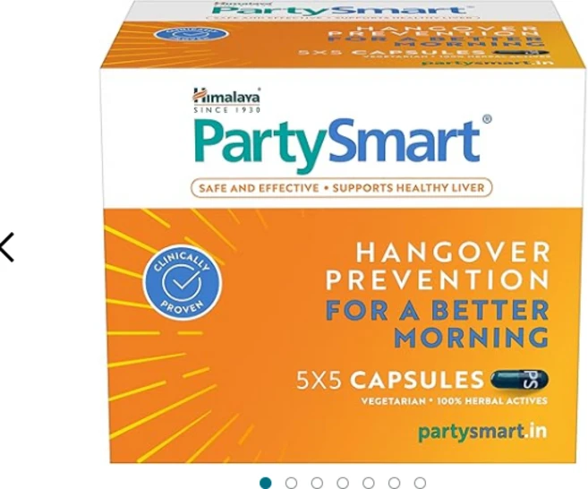 Himalaya Party Smart Capsules Hangover Relief & Liver Support Herbal Supplement, 55 Capsules - 쿠팡