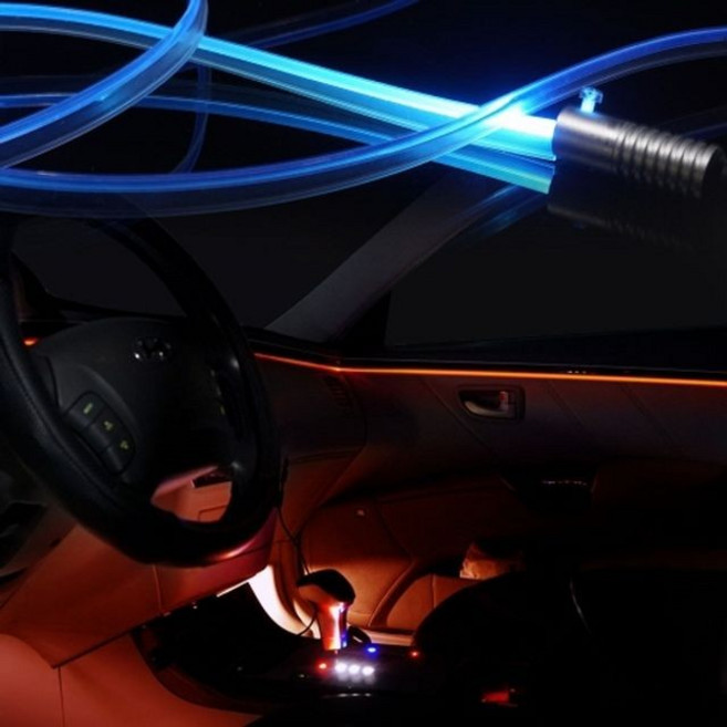 12V 차량용 광섬유 와이어몰딩 무드등 라이트 200cm, 1개