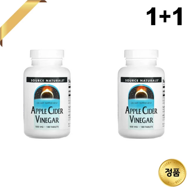 소스내츄럴스_애플_사이더_비니거_500mg_180정_(L3K126), 180정, 2개 - 쿠팡