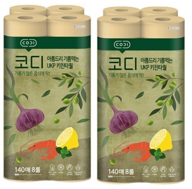 코디 아름드리 기름먹는 UKP 키친타올, 2세트, 2매