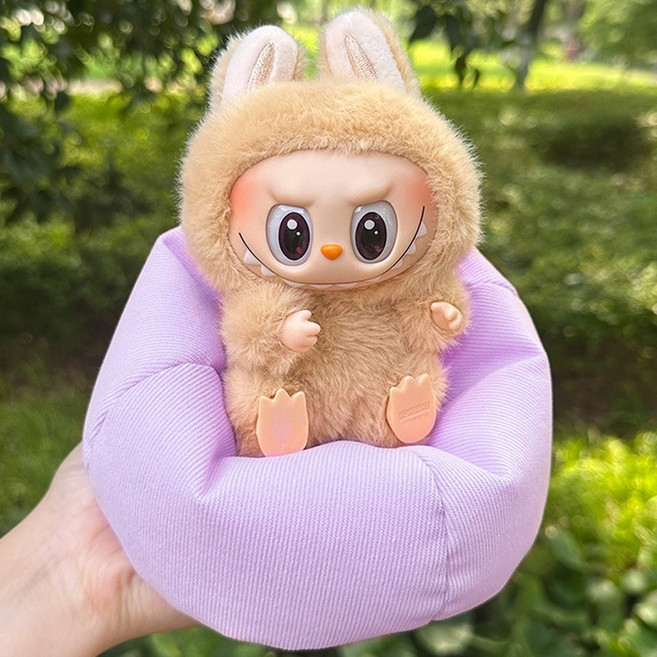 인형용 젤라또 미니 빈백 쇼파 쿠션 세트 솜깅이 의자 라부부 아이돌 굿즈 엠디, 블루베리 요거트, 1개