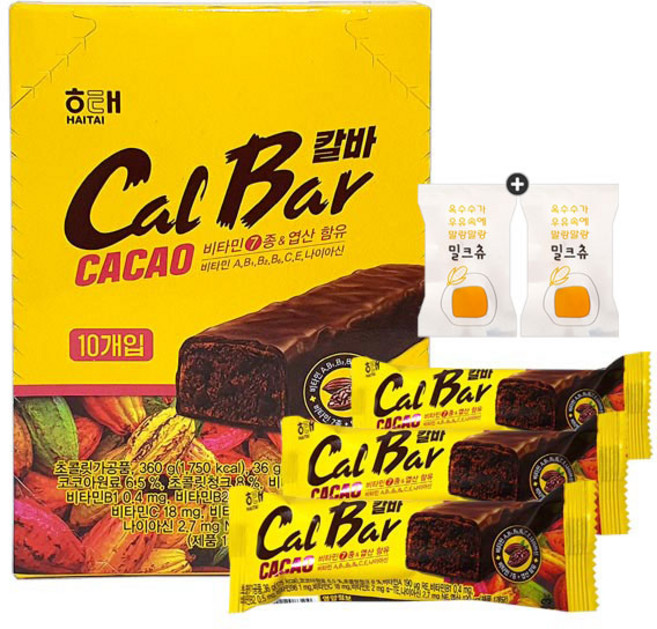 해태 칼로리바란스 카카오 칼바(10입) 1통(+밀크츄 2개포함), 1개, 360g