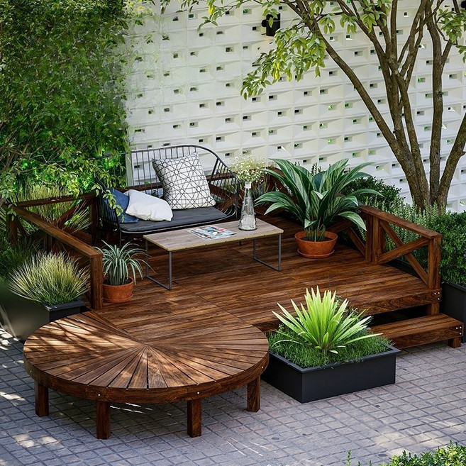 평상마루 조립식평상 원목 접이식평상마루 야외 조립식평상마루 바닥재, 럭셔리 그릴 90x90x40 탄화