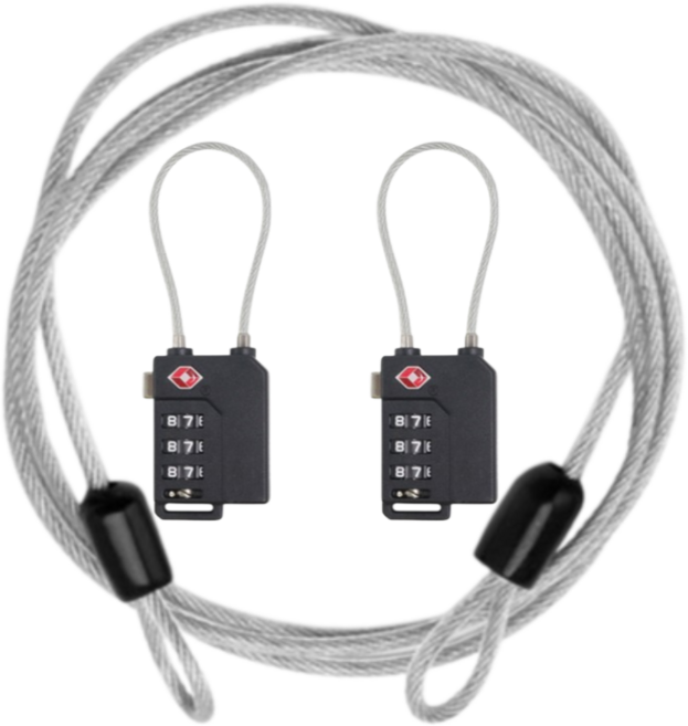 나라에센셜 와이어 TSA 비밀번호 번호키 여행용 캐리어 자물쇠 다이얼자물쇠, 2개