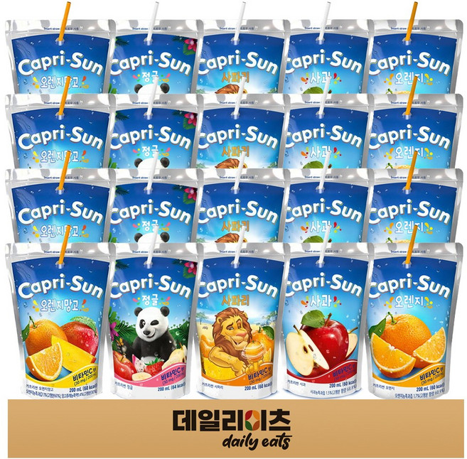 카프리썬 5종 20개입 (사과4 사파리4 오렌지4 오렌지망고4 정글4), 1세트, 200ml