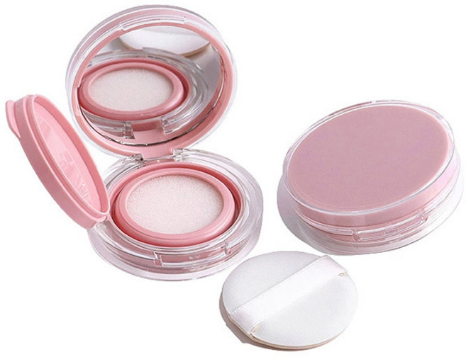 미니 에어쿠션 케이스 팩트용기, 1개, 핑크