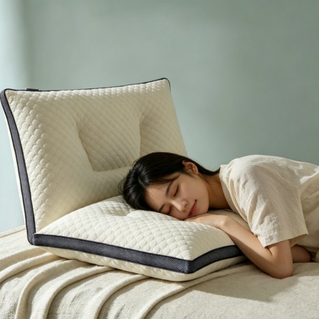 진드기 방지 폴리에스테르 부드러운 슬로우 바운스 수면 경추베개 2P, 사진색, 2개