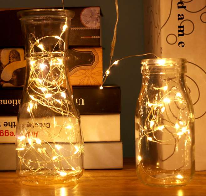 펀앤펀 led 와이어전구 무드등 조명 황색 1m 10개, 레인보우4m(10개)