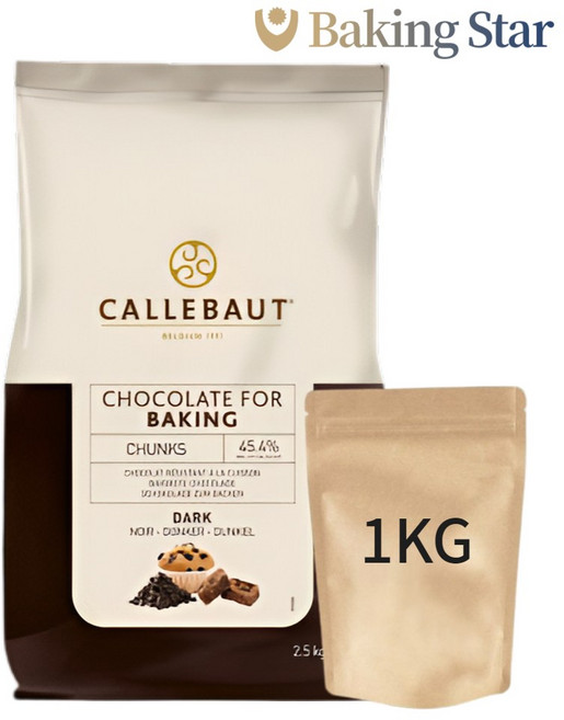 칼리바우트 청크 다크 초코칩 1KG 돔형 제원 토핑 초콜릿 (소분), 1개