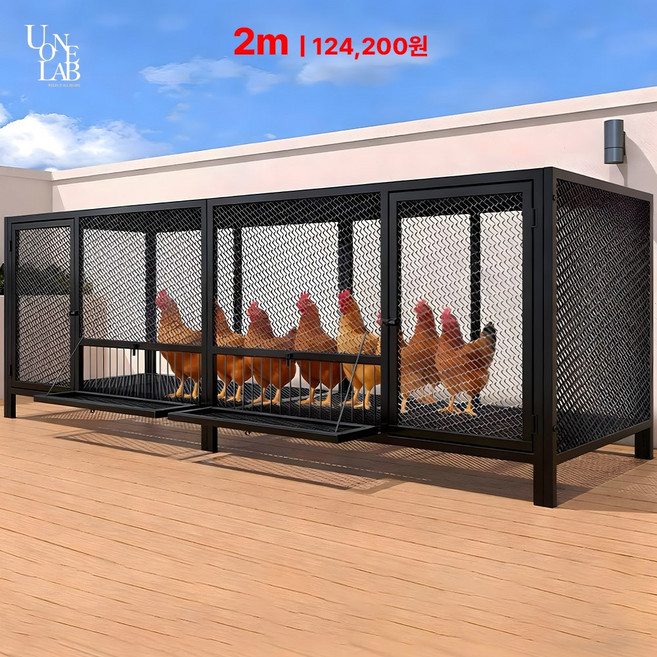 튼튼한철망 닭장 사이즈다양 닭사육장 조립식 병아리장 족제비침입 방지, 1개, 블랙