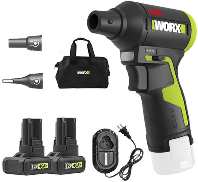 웍스 WU094 4.0듀얼 에어건 미니 송풍기 12V 제트팬 세차용 터보팬 너구리해외쇼핑