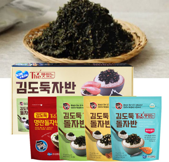 김도둑 돌자반 4종 세트 (영양듬뿍 명란 새우멸치 아몬드호두), 2개