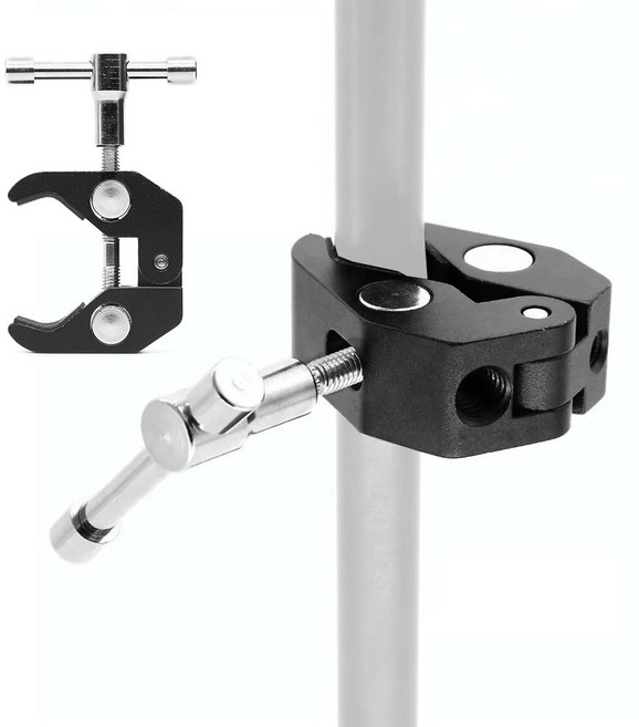 슈퍼 크랩 클램프 매직암 봉 거치대 모니터 조명 마이크 액션캠 차박 텐트, 1개