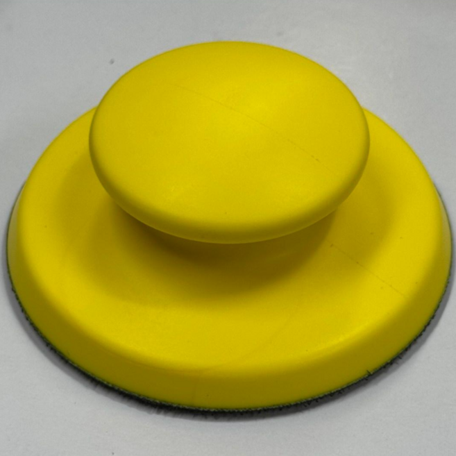 5인치 목공용 손사포 사포블럭 샌딩블럭, 노랑-원형, 1개