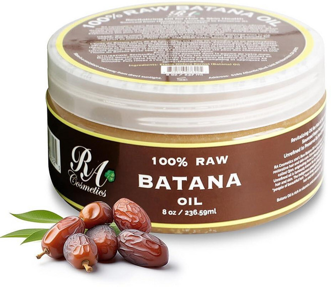RA COSMETICS 모발 성장을 위한 바타나 오일 - Dr Sebi 온두라스의 100% 생 바타나 오일 페이스트 정제되지 않은 냉압착 두껍고 강하며 건강한 모발 지원, 8 Fl Oz (Pack of 1)