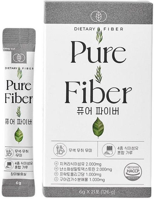 퓨어파이버 프리바이오틱스 수용성 식이섬유 4종 구아검 이눌린 난소화성말토덱스트린 프락토올리고당, 126g, 1개