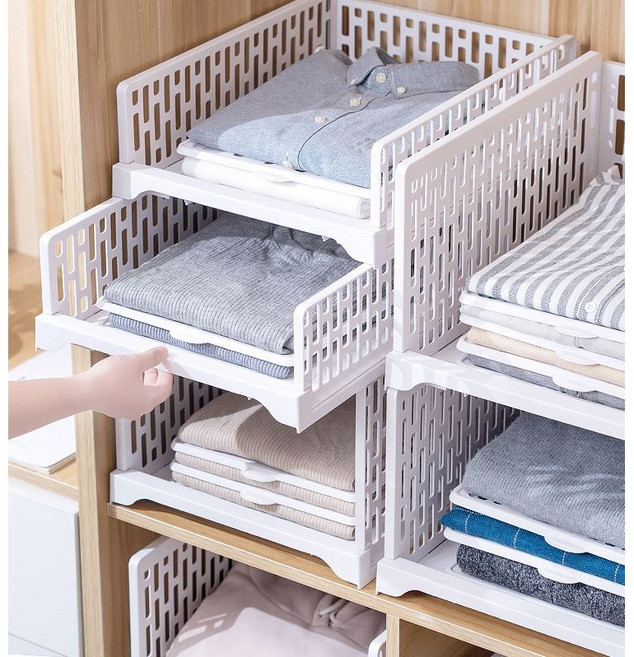 옷장정리 슬라이딩 수납함, 중 25cm(34x44x25), 1개, 화이트