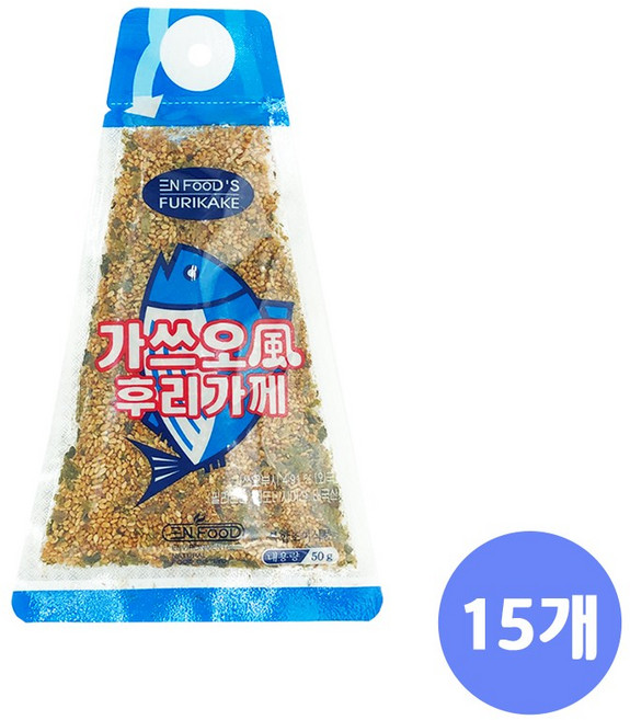 밥에 뿌려먹는 주먹밥 유뷰초밥 양념 가스오 후리가케 소포장, 50g, 15개
