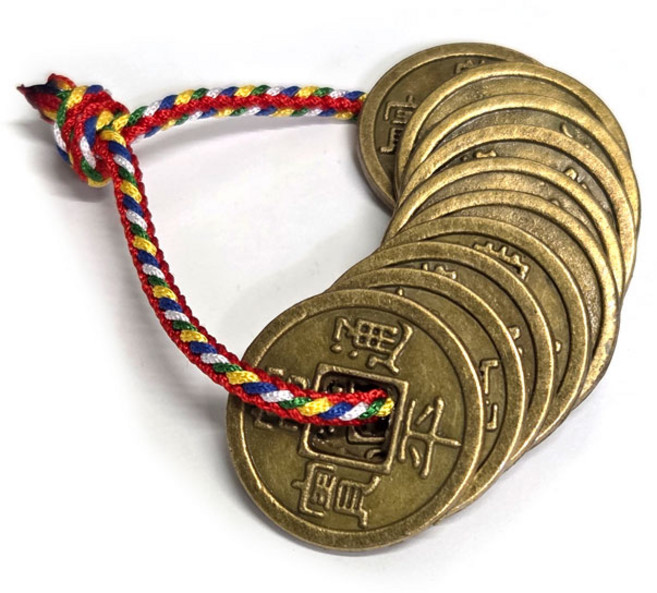 엽전 오색실 엽전10개 꾸러미 / 금전운 재물운 행운 장식용품 인테리어소품, 1개, 혼합