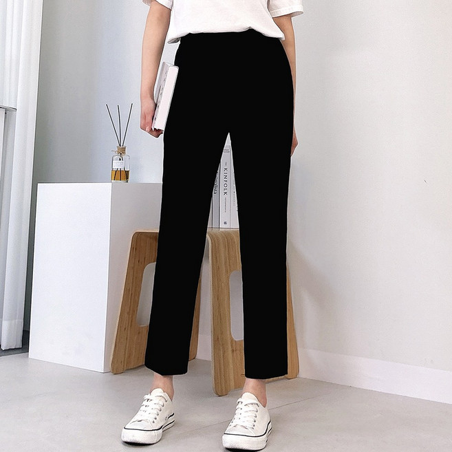 숏/기본/롱 S~3XL 여성용 빅사이즈 밴딩슬랙스 정장바지 라이크 밴딩팬츠