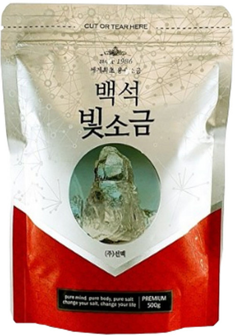 백석빛소금 1000도씨 미네랄 용융소금 반찬및조리용 파우치, 500g, 5개