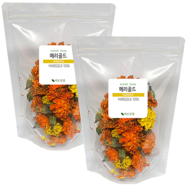[제주산지 발송] JEJU 제주 마리골드 꽃차 메리골드 꽃송이 MARIGOLD 100%, 30g, 2개