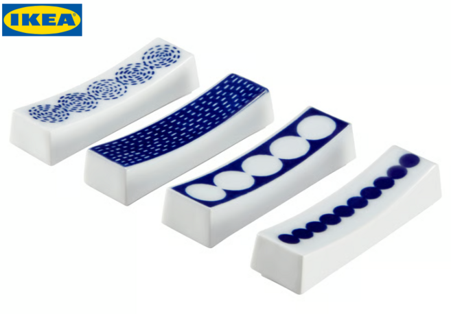 이케아 돌크피스크 수저 받침대, 1세트, 블루패턴