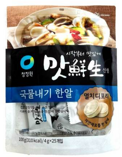 청정원 맛선생 멸치디포리 국물내기 한알 코인 육수, 3개, 100g
